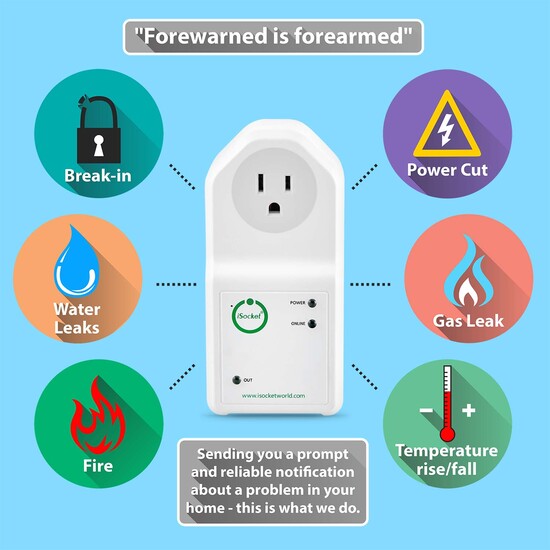 iSocket smart plug power outage notification device for your home, RV, office or farm in Canada and USA