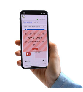 Power Lost! message on the mobile phone in the iSocket App (AU)